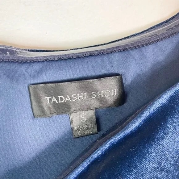 Tadashi Shoji Navy Blue Velvet Gown - Picture 8 of 8